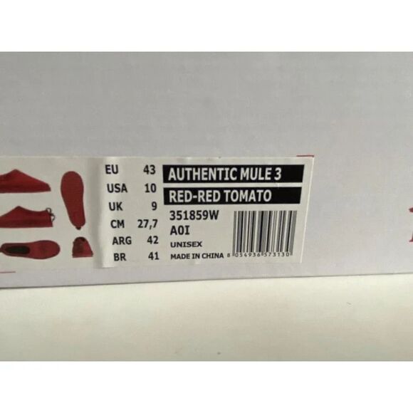 KAPPA Authentic MULE 3 Slip On Sandals Tomato Red Unisex Men’s Sz 10 Box No Lid - Picture 12 of 12